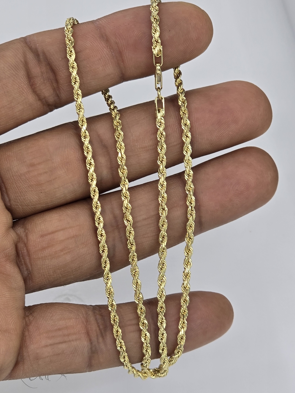 10k Real Gold Rope Chain 2.3mm 18 Inches